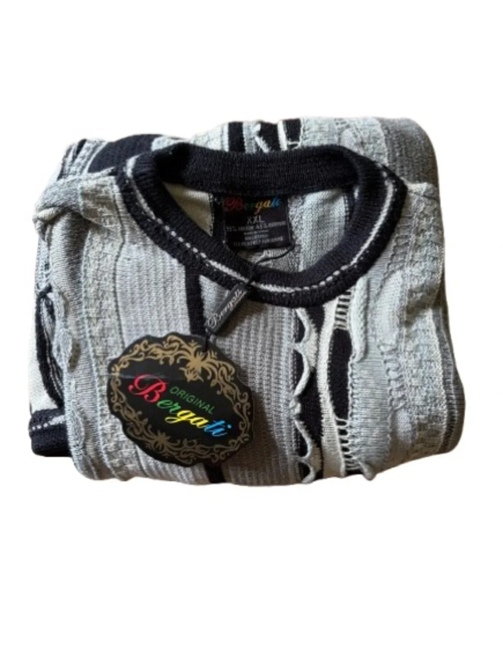 Vintage Bergati 3D Knit Sweater XXL Deadstock